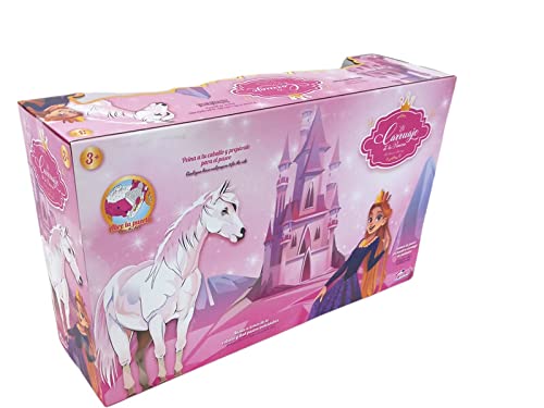 TWINAH Caballo y Carruaje Rosa de Princesa