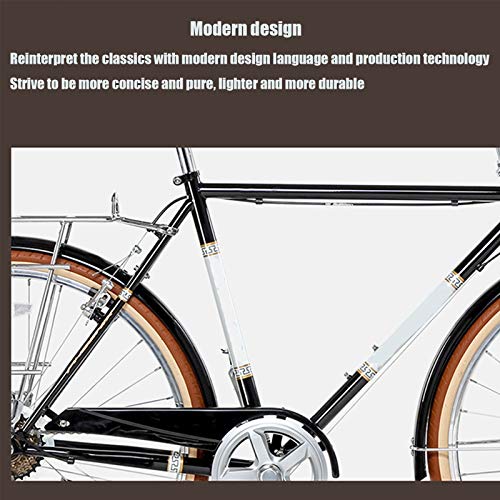 TWW Bicicleta para Hombres Y Mujeres 26 Pulgadas 7 Velocidades Bicicleta Retro para Adultos Estudiantes Masculinos Y Femeninos Bicicleta De Coche Deportivo,Rojo