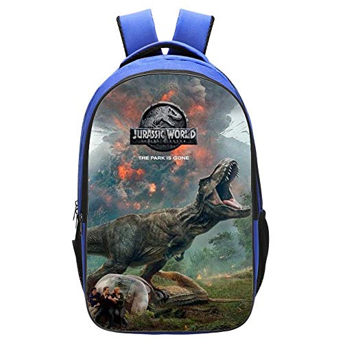 TYYM Backpack Mochila Escolar 3D para Niños Jurassic World Dinosaur Impreso Bookbags 16 Pulgadas para Niños De 5-12 Años A-42 * 29 * 16cm