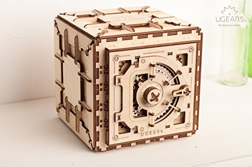 UGEARS Caja de seguridad - Mecánico 3D Rompecabezas de Madera - Kit de Construcción Sin Pegamento