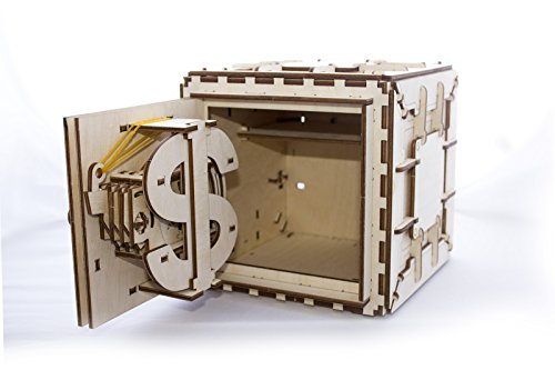 UGEARS Caja de seguridad - Mecánico 3D Rompecabezas de Madera - Kit de Construcción Sin Pegamento