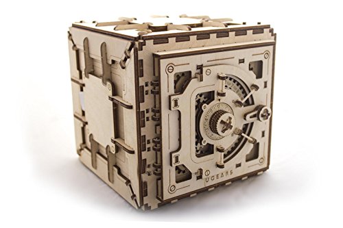 UGEARS Caja de seguridad - Mecánico 3D Rompecabezas de Madera - Kit de Construcción Sin Pegamento