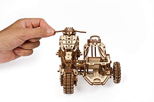 UGEARS maqueta Moto para Montar - Motocicleta Puzzle 3D Adultos - Modelo mecánico de Moto uniqo - maquetas Madera - Rompecabezas Madera 3D para Construir - Kits de construcción 3D (Scrambler UGR-10)