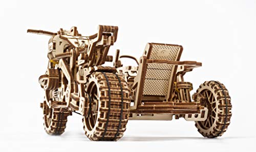 UGEARS maqueta Moto para Montar - Motocicleta Puzzle 3D Adultos - Modelo mecánico de Moto uniqo - maquetas Madera - Rompecabezas Madera 3D para Construir - Kits de construcción 3D (Scrambler UGR-10)