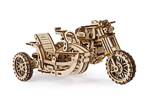 UGEARS maqueta Moto para Montar - Motocicleta Puzzle 3D Adultos - Modelo mecánico de Moto uniqo - maquetas Madera - Rompecabezas Madera 3D para Construir - Kits de construcción 3D (Scrambler UGR-10)