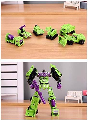 UIGJIOG Transformers Modelo de Juguete para niños 6 en 1 Modelo Defensor Devensor Devastator Automation Figure Robot Toy Plastic Toy,Verde