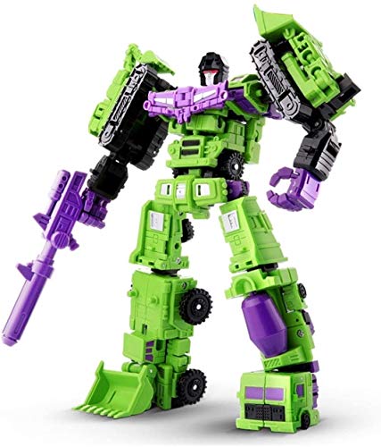 UIGJIOG Transformers Modelo de Juguete para niños 6 en 1 Modelo Defensor Devensor Devastator Automation Figure Robot Toy Plastic Toy,Verde