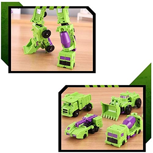 UIGJIOG Transformers Modelo de Juguete para niños 6 en 1 Modelo Defensor Devensor Devastator Automation Figure Robot Toy Plastic Toy,Verde