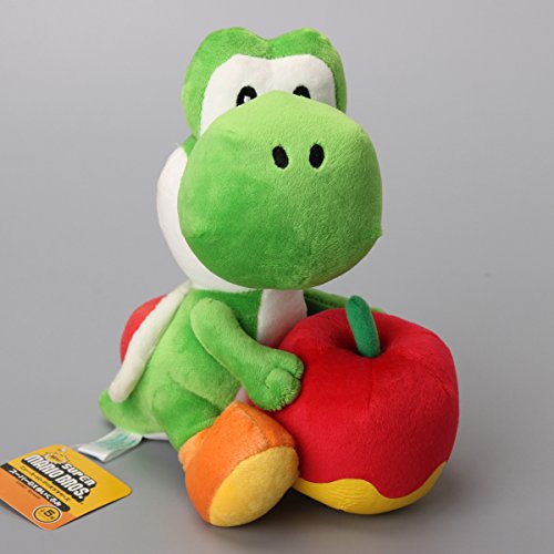 uiuoutoy Super Mario Bros Yoshi con juguete de peluche de manzana muñeca