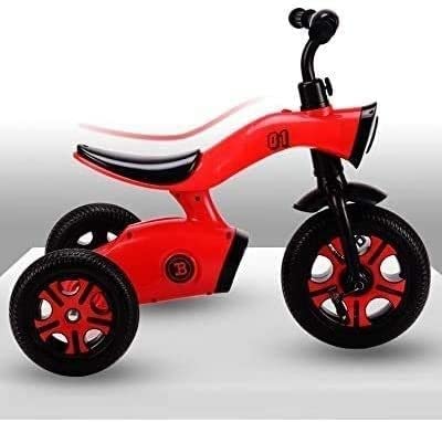 UKUOFL Niños con Rueda Trasera Desmontable, triciclos Deportivos para niños, Coches de Pedales con Altavoces de música, Scooters de Juguete para niños de 3 a 6 años (Color: Rojo) Happy House