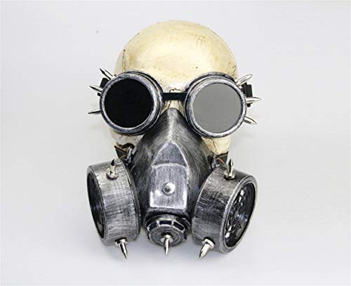 Ulalaza Steampunk Gas Goggles Máscara Retro Gothic Punk Zombie Soldiers Skull Mask para Halloween Cosplay Props