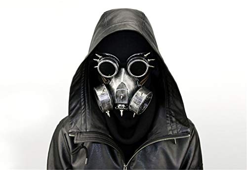 Ulalaza Steampunk Gas Goggles Máscara Retro Gothic Punk Zombie Soldiers Skull Mask para Halloween Cosplay Props