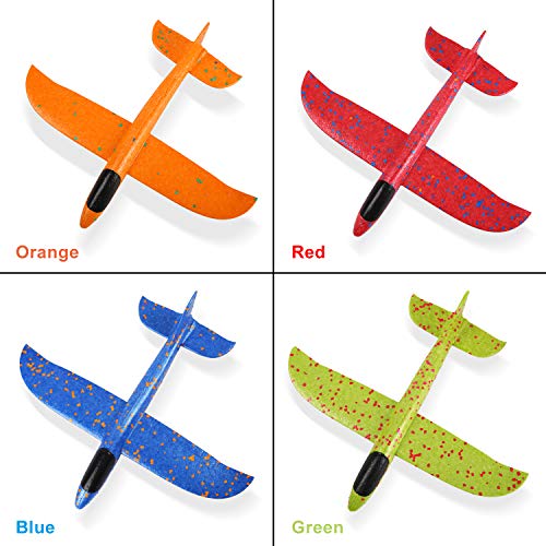 Ulikey 4 Pcs Planos de Espuma 35cm, Avión Planeador, Modelo de Avion Deportes al Aire Libre Volar Juguete, Favores de la Fiesta (B)