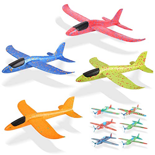 Ulikey 4 Pcs Planos de Espuma 35cm, Avión Planeador, Modelo de Avion Deportes al Aire Libre Volar Juguete, Favores de la Fiesta (B)