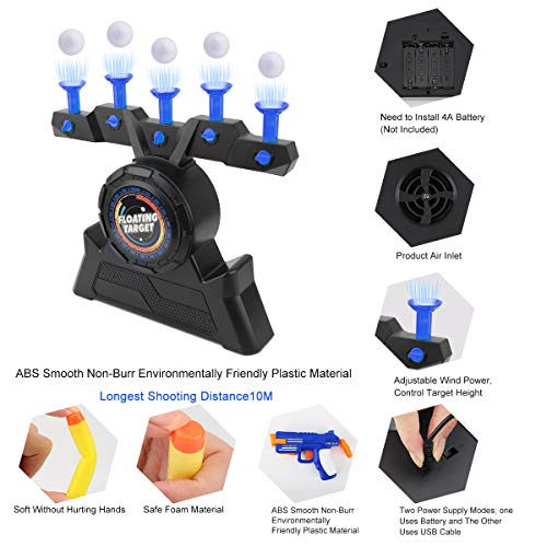 Ulikey Juegos Tiro Blanco Flotante, Juegos de Disparos Hover Shoot Tenis de Mesa Objetivos de Bola Flotante de Tiro eléctricos Disparar, Juego de Tiro Suspensión de la Bola Voladora