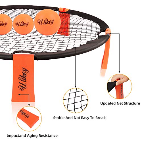 Ulikey Mini Juego de Pelota de Voleibol de Playa, Roundnet Set, Spike Strike Ball, Equipo de Deportes al Aire Libre para Jugar al Aire Libre o a Cubierto, en el Pista, la Playa, el Parque