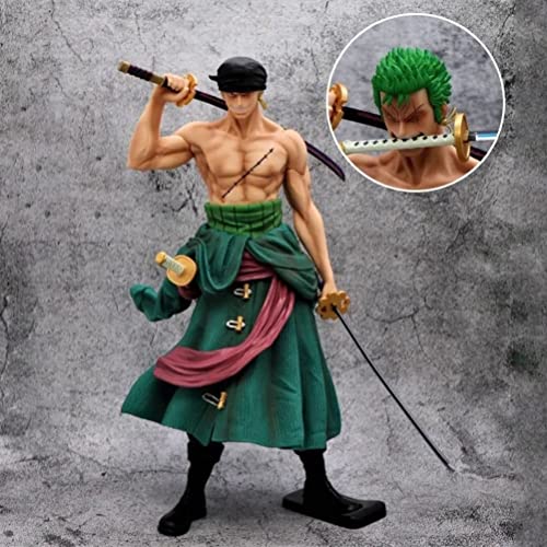 Una Pieza Roronoa Zoro Figura de Acción 31Cm Anime PVC Modelo Muñeca Figuras Estatua Decoración de Escritorio-2 Cabezas