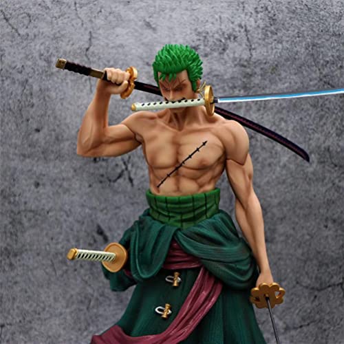 Una Pieza Roronoa Zoro Figura de Acción 31Cm Anime PVC Modelo Muñeca Figuras Estatua Decoración de Escritorio-2 Cabezas