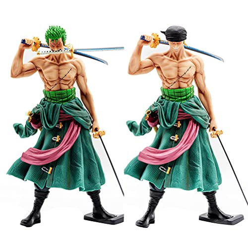 Una Pieza Roronoa Zoro Figura de Acción 31Cm Anime PVC Modelo Muñeca Figuras Estatua Decoración de Escritorio-2 Cabezas