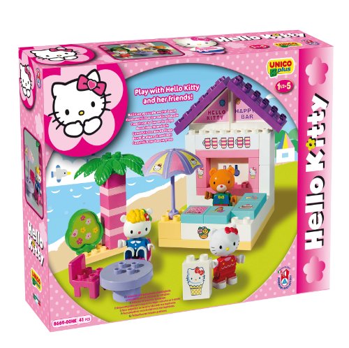 Unico 8669 - Juego de construcción de chiringuito (41 Piezas), diseño de Hello Kitty