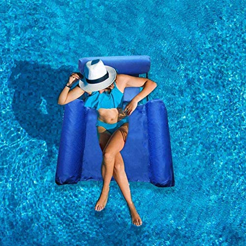 Uniguardian Hamaca hinchable de agua, plegable, asiento para piscina con respaldo, silla flotante para piscina o piscina, 4 en 1, para adultos y niños