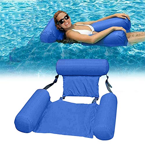 Uniguardian Hamaca hinchable de agua, plegable, asiento para piscina con respaldo, silla flotante para piscina o piscina, 4 en 1, para adultos y niños