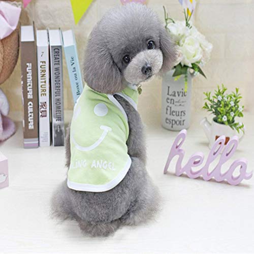 Uniquelove New Smile Vest Ropa para Perros Teddy VIP Puppies Disfraz Lindo Transpirable - Verde XL