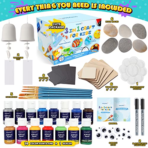 UnityStar Juguetes Niños 3 4 5 6 7 8 9 10 Años, Manualidades Niños 6 7 Años Pinturas para Niños 3-12 Años Maletín Pinturas para Niños Juegos de Manualidades Niña 4-9 Años Regalos Manualidades Niñas