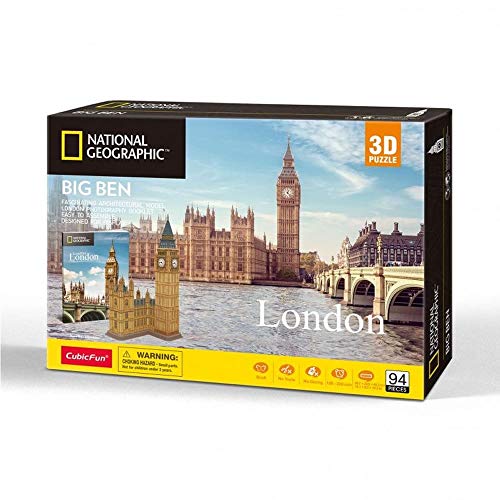 University Games- Big Ben Puzzle 3D, Multicolor, 94 pcs (7645)