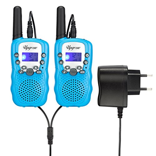 Upgrow Walkie Talkies Recargables, Juguetes para niños, Walkie-Talkies T-388 con Pilas, Radio de 2 vías con Linterna, Juguetes y Regalos para niños de 4 a 12 años