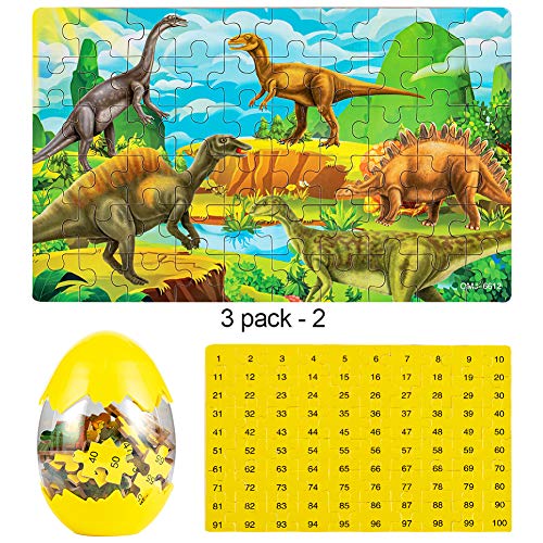 Uping Puzzles de Madera Puzzles Infantiles Rompecabezas de Madera 3 Años-8 Años, Dinosaurios Juguetes Juego de Regalo Educativo para Niños 60 Piezas 3 Paquetes