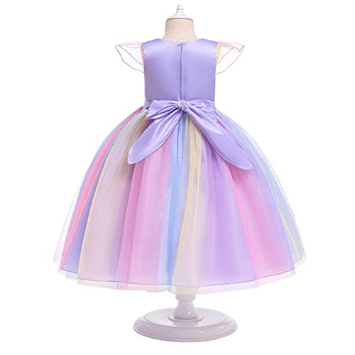 URAQT Disfraz Unicornio Niña, Vestidos Unicornio Niña, Disfraz de Princesa, para Fiesta de Cosplay, Boda, Partido,Vestido de Princesa 120 cm