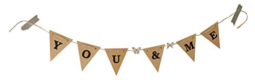 Ursus 40650005-20 banderines de papel de estraza con 4,5 m de cuerda de yute, cadena de banderines personalizable como decoración para tu fiesta, marrón, talla única