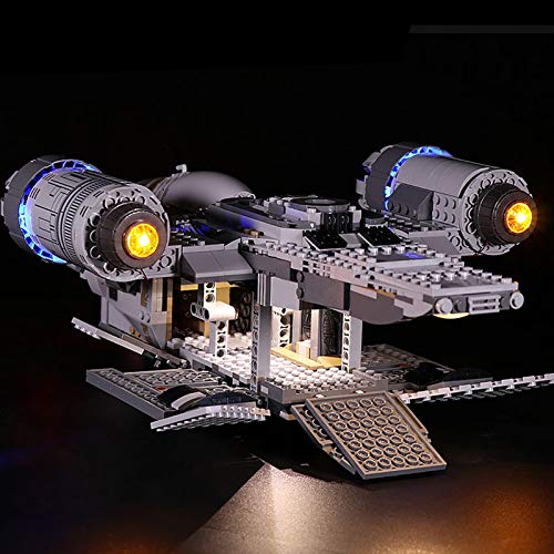 UUK Kit de iluminación Compatible con Lego 75292, LED Luz Decorativa Set para Star Wars Mandalorian Bounty Hunter Transport Build Building Blocks, Regalos para niños y Adultos (Solo luz)