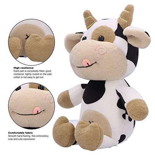 Vaca de Peluche de Juguete Lindo Animal de Dibujos Animados de Ganado Becerro muñeca de Juguete de Peluche de Vaca Juguete de Peluche para niños Regalo de cumpleaños(30cm)