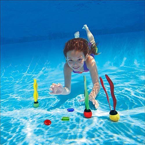 vamei 28 Piezas Juguetes de Buceo Juegos de Piscina para Niños con Anillos de Buceo Palos de Buceo Gemas Torpedos Bandidos Juguete de Natación Subacuática Verano Piscina Juguetes