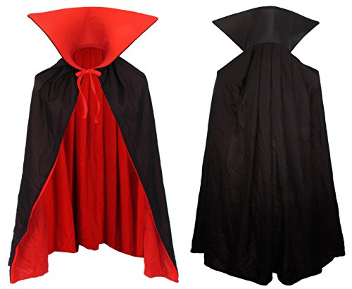 Vampiro Niños Cuello Capa Manto Negro Rojo