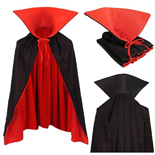 Vampiro Niños Cuello Capa Manto Negro Rojo