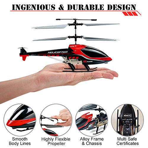 VATOS Helicóptero RC Helicóptero de Control Remoto Interior 3.5 Canales Hobby Mini RC Helicóptero Volador Avión RC Juguete de Regalo para niños Resistencia a choques Consistente