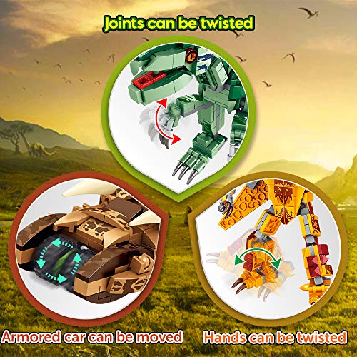 VATOS Juguetes de construcción de dinosaurio para niños: 979 piezas Juego de construcción 12 modelos para niños de 5 6 7 8 9 10 11 12 años Figuras Tiranosaurio Bloques de Kits de regalos para fiesta