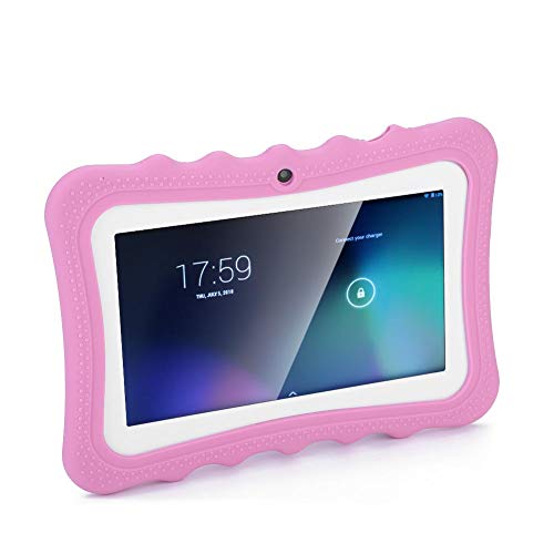 Vbestlife Tableta para Niños Pantalla Táctil de 7 Pulgadas para Niños Infantil Tablet PC Protección para los Ojos Conexión WiFi Larga Vida útil para Aprendizaje (Rosa)