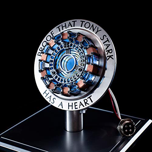 Vcedas ARC Reactor 1:1 MK2 ARC Reactor Figura de Acción Luz LED Piezas de Bricolaje Modelo Juguetes Conexión USB para Colecciones Juguete Regalo