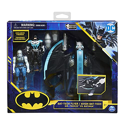 Vehículo Volador Bat-Tech de Batman con Figuras de acción exclusivas de Mr. Freeze y Batman de 10,2 cm, para niños a Partir de 3 años