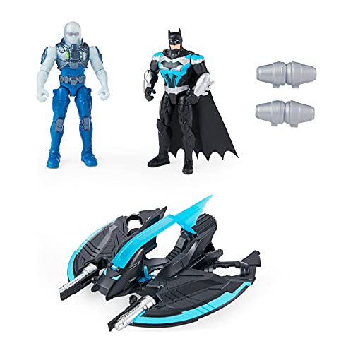 Vehículo Volador Bat-Tech de Batman con Figuras de acción exclusivas de Mr. Freeze y Batman de 10,2 cm, para niños a Partir de 3 años