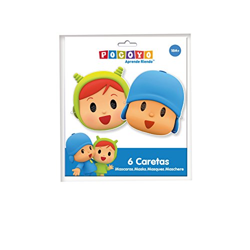 Verbetena, 016001515, pack 6 caretas para fiestas Pocoyo y Nina, producto de carton