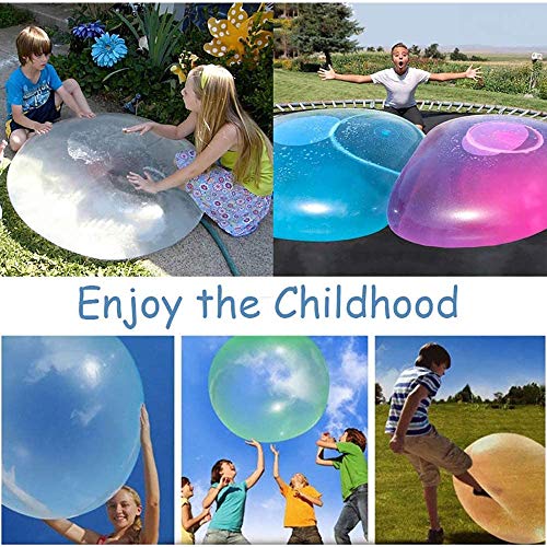 Vercico Bubble Ball para Agua Juguete Inflable de Globo de Burbuja Pelota de Goma Suave Sobredimensionada Playa Jardín Fiesta al Aire Libre (Rosa)