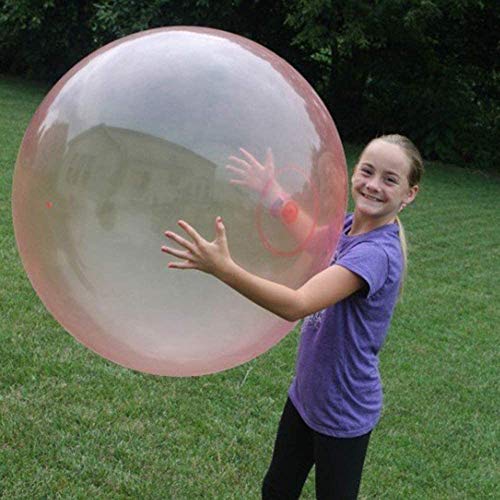 Vercico Bubble Ball para Agua Juguete Inflable de Globo de Burbuja Pelota de Goma Suave Sobredimensionada Playa Jardín Fiesta al Aire Libre (Rosa)