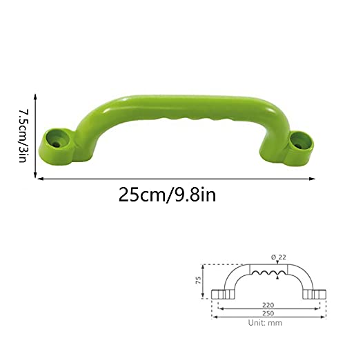 Verde Plástico Asas Seguridad Juegos, Agarre Seguridad Patio Recreo, Manijas Marco Escalada, para Equipos Juego, Toboganes Infantiles, Torres Juego, Zancos, Andamios Escalada y Parques Infantiles