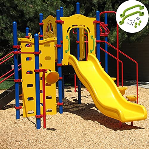 Verde Plástico Asas Seguridad Juegos, Agarre Seguridad Patio Recreo, Manijas Marco Escalada, para Equipos Juego, Toboganes Infantiles, Torres Juego, Zancos, Andamios Escalada y Parques Infantiles