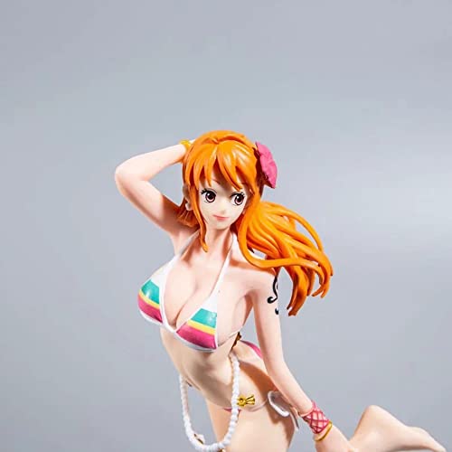 VFFREGE V Figura De Anime One Piece Bañador Nami Pelo Largo Blanco/Negro Muñecos y Figuras de Acción PVC Adornos De Escritorio ​MóViles Juguetes De Modelos Coleccionables